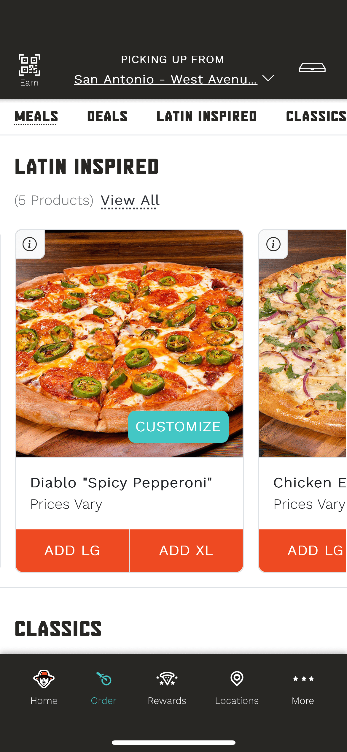 Pizza Patron's Mobile Menu