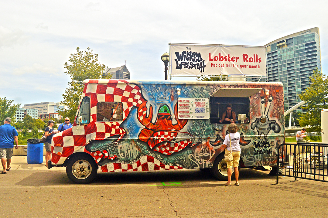 Woman ordering from the Wicked Lobstah, Columbus Food Truck Festival