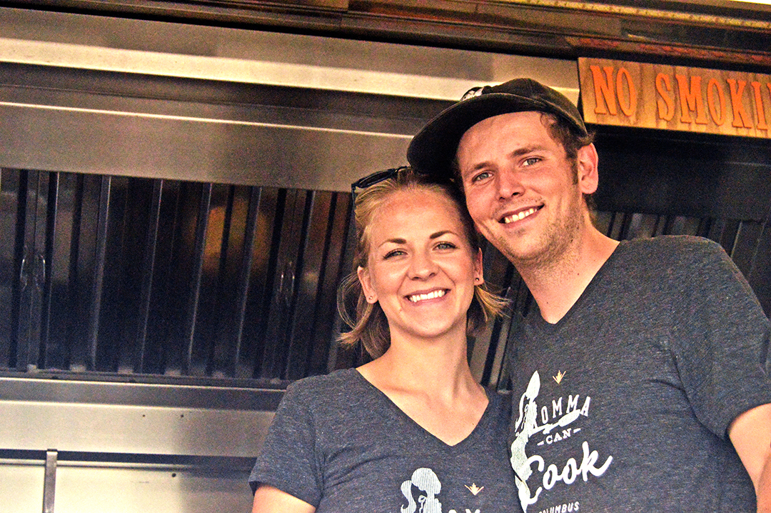 Man & woman from Momma Can Cook posing at Columbus Food Truck Festival